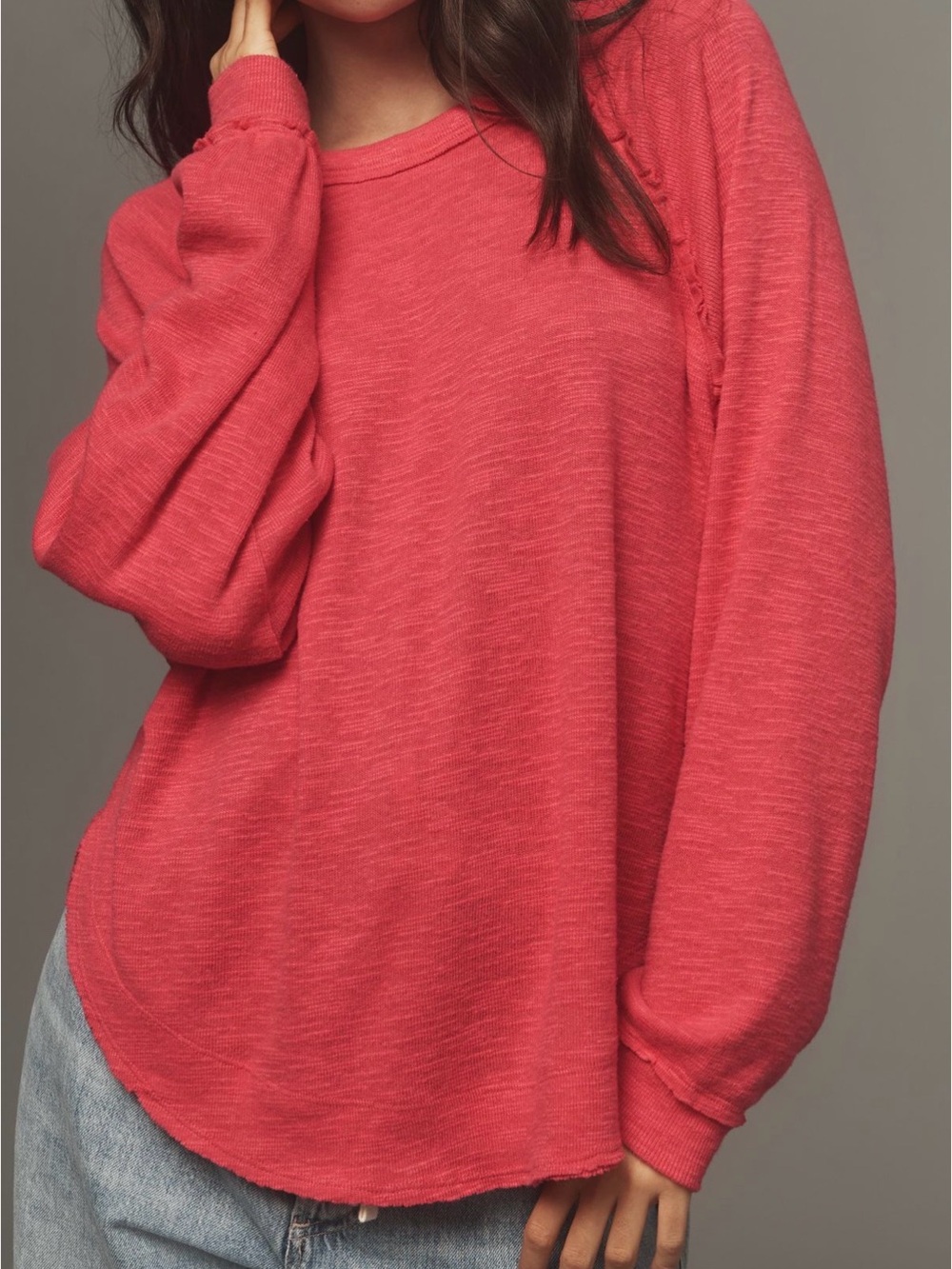 Pilcro Ruffled Raglan Thermal Top - Picture 3 of 8